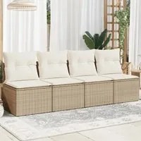 Divano da Giardino con Cuscini a 4 Posti Beige in Polyrattancod mxl 87089