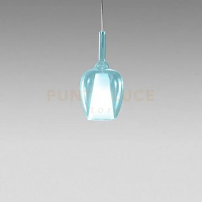 Ofelia s/10 mini - vetro blu-trasparente e portalampada bianco atta...