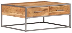 Tavolino Da Salotto 75x75x35 Cm İn Legno Massello Di Acacia /