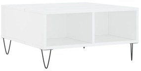 Tavolino da Salotto Bianco 60x60x30 cm in Legno Multistrato