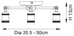 Endon 97243 - Faretto HAL 3xE27/10W/230V ottone