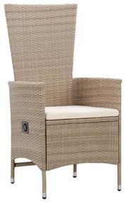 Set Mobili da Pranzo per Giardino 5 pz Beige