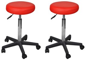 Sgabelli Da Ufficio 2 Pz Rossi 35,5x84 Cm İn Similpelle /