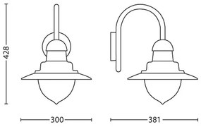 Philips 01652/30/PN - Applique da esterno RAINDROP 1xE27/60W/230V IP44