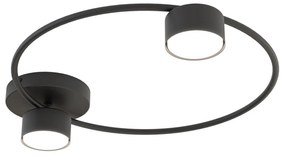Plafoniera Moderna Zeus Acciaio Nero 2 Luci Gx53 Ip20