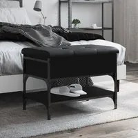 Panca Porta Scarpe Nera 62x42x45 cm in Legno Multistratocod mxl 133636