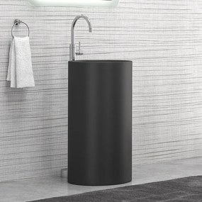 Lavabo bagno da terra monoblocco colore nero opaco MIL-FN - KAMALU