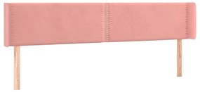 Testiera ad orecchio rosa 203x16x78/88 cm in velluto