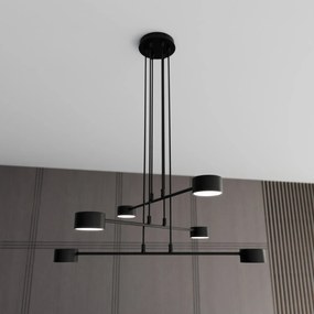 Sospensione Moderna Tefnut 6 Luci In Acciaio Nero