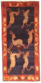 Shiraz Tappeto 80 x 180 Blu (Iran) Annodato A Mano