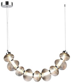 Lampadario LED sospeso su cavo BOLLA LED/36W/230V cromo lucido/grigio fumé