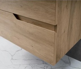Mobile da bagno sospeso base 100 BORA moderno a 2 cassetti con lavabo ROVERE NODI
