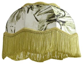 Paralume in tessuto con motivo a foglie e interno bianco 31,5/15/14 - Heritage