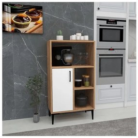 Mobile Da Cucina Multifunzione Dispensa 60x35x109 Kion Rovere E Bianco