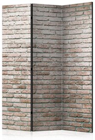 Paravento Mattone elegante (3 parti) - semplice composizione con muro rosso