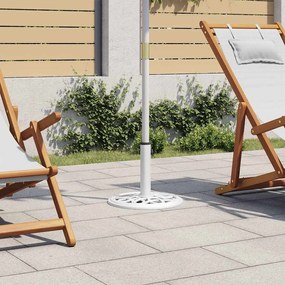 Base Per Ombrellone Bianca 40x40x32 Cm İn Ghisa /