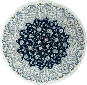 Nain Tappeto persiano 200 x 200 Blu (Iran) Annodato A Mano