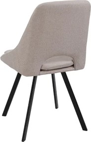 Sedia da pranzo LINDA in tessuto beige elegante con cuscino removibile