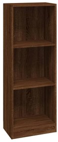 Libreria 3 ripiani rovere marrone 40x24x109cm legno multistrato