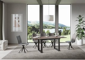 Tavolo Allungabile Bandos 120 e 160 cm - Design Industriale, 90x120/180 cm Bandos / Noce