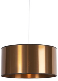 Lampada a sospensione Art Déco bianca con paralume in rame 50 cm - Pendel