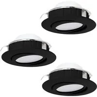 Faretto Ad Incasso Contemporaneo Pineda Policarbonato Nero 3 Luci Led 5,5W