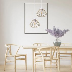 Lampadario a sospensione con filo CEED GOLD 2xE27/60W/230V diametro 28 cm bianco/oro