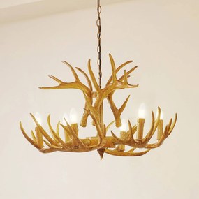 Lampada a sospensione Fibi Lindby, dimmerabile, Marrone / Ruggine, Soggiorno / Sala da pranzo, Plastica, Campagna / Rustiche, Lampada a sospensione