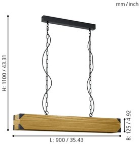 Eglo 43159 - Lampadario a sospensione con catena HARBOROUGH 4xE27/40W/230V