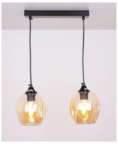 Lampada a sospensione nera con paralume in vetro 14x48 cm Aspa - Candellux Lighting