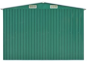 Casetta da Giardino 257x298x178 cm in Metallo Verde