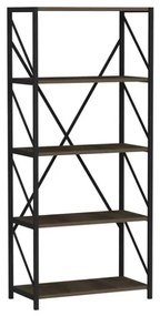 Libreria Industrial 5 Ripiani 64x30x150 Frida Noce