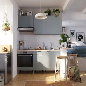 Cucina in kit DELINIA Eleki grigio 3 basi e 3 pensili L 160 cm