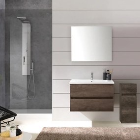 Armadietto bagno a terra Kora 1 cassetto 1 anta P 34 x L 30 x H 72 cm rovere scuro truciolare