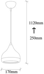 Lampadario su filo YILDO 1xE27/40W/230V