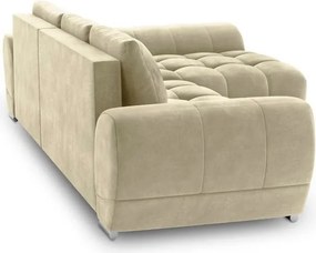 Divano letto angolare beige con rivestimento in velluto, angolo destro Nuage - Windsor &amp; Co Sofas