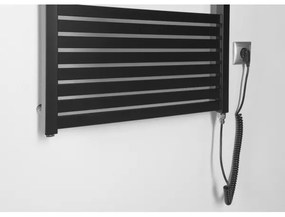 Aqualine - Radiatore elettrico da bagno TONDI-E 600W/230V 133 cm opaco nero