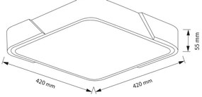 Brilagi - Plafoniera LED dimmerabile PILANA LED/48W/230V rovere/bianco 42x42 cm + telecomando