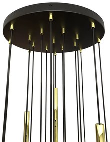 Lampadario Moderno Shu Acciaio Nero 17 Luci G9 Ip20