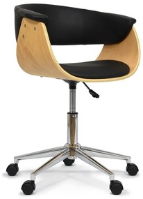 Elegante sedia da ufficio in legno rifinita con pelle Denver Contract Point