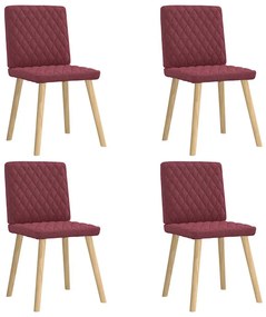 Sedie Da Pranzo 4 Pz Rosso Vino İn Tessuto /