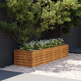 Fioriera Rialzata Da Giardino 194x50x36 Cm İn Acciaio Corten /