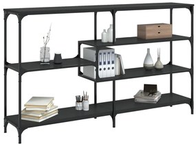 Tavolino consolle nero 160x32x95 cm in legno multistrato