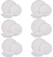 Servizio 18 pezzi tavola porcellana bordo oro Doreline