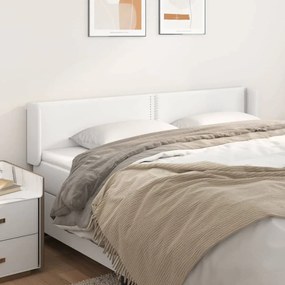 Testiera Ad Orecchio Bianca 163x16x78/88 Cm İn Similpelle /