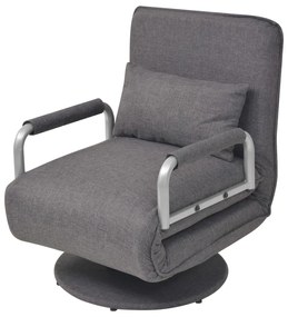 Sedia Girevole E Divano Letto Grigio Scuro İn Tessuto /