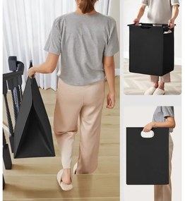 Cesto portabiancheria REX marrone/nero