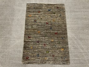 Gabbeh Tappeto 80x120 Grigio (Iran) Annodato A Mano