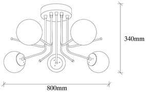 Lampada da soffitto di colore bianco-oro Daisy - Opviq lights