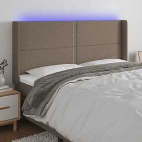 Testiera A Led Tortora 163x16x118/128 Cm İn Tessuto /